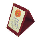 φάκελος κόκκινος χρυσή πλακέτα κάθετος